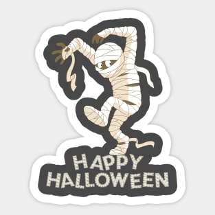 Mummy Scary and Spooky Happy Halloween Funny Graphic Sticker